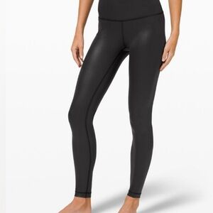 Lululemon rare Wunder Under Shine tights in black size 6